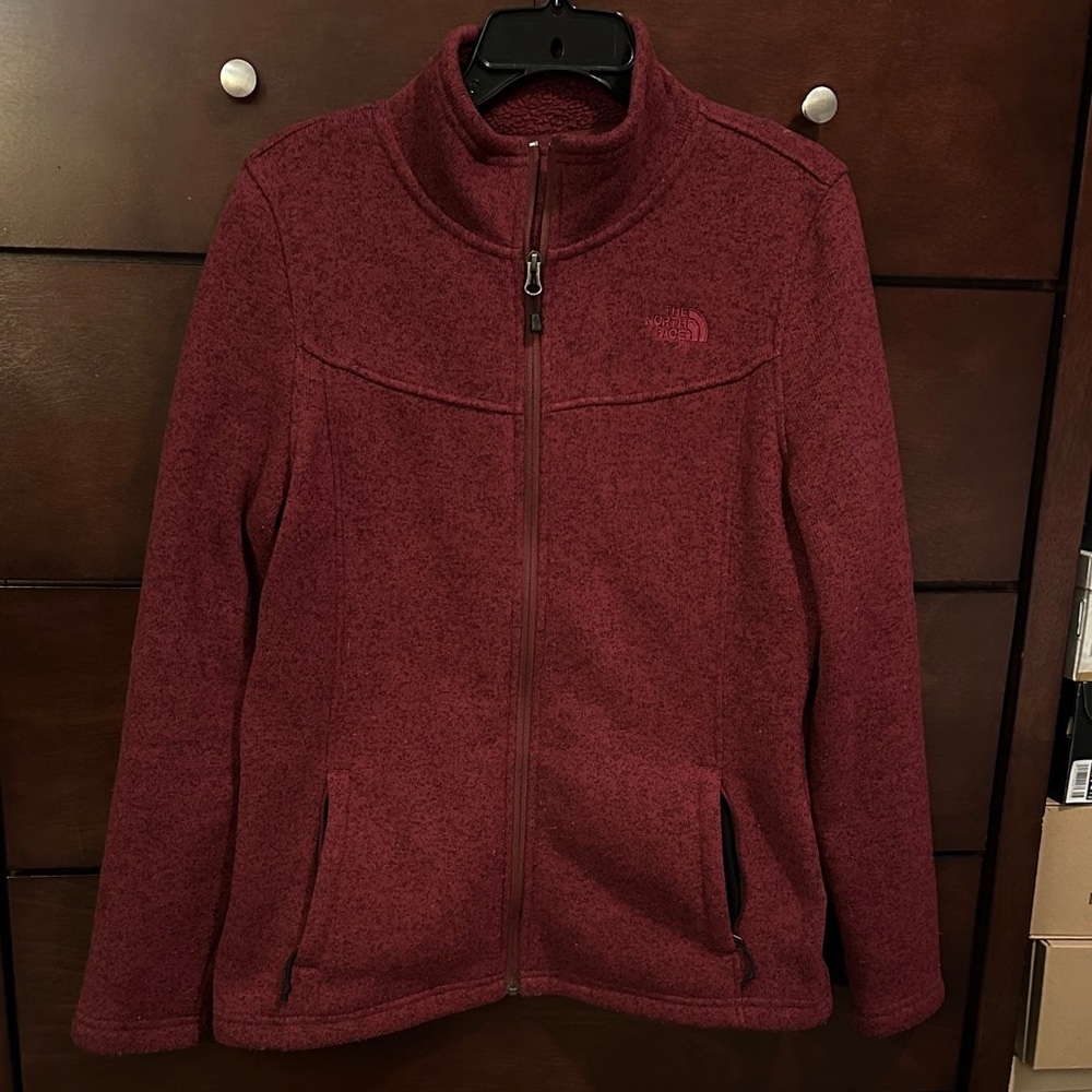 Women's Burgundy Northface Fleece Jacket